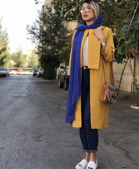 عکس مدل مانتو اسپرت زرد رنگ