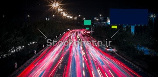 عکس شب شهر شلوغ