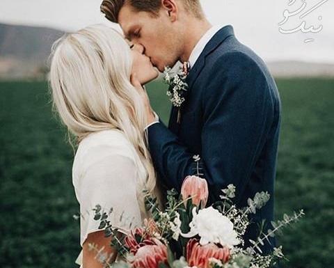عکس عاشقانه دو نفره عروس داماد