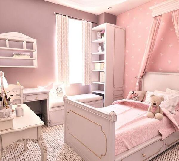 عکس ست اتاق خواب دخترانه صورتی
