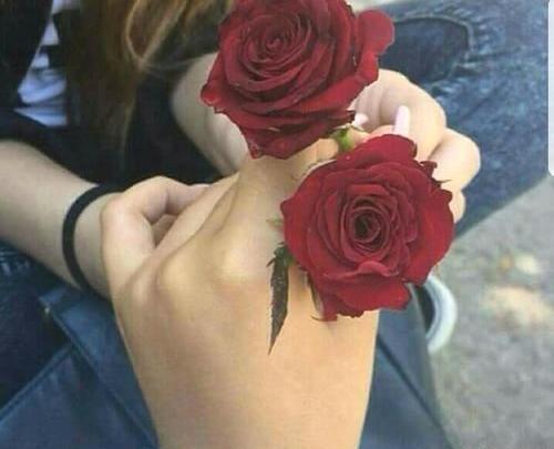 عکس عاشقانه دونفره با گل