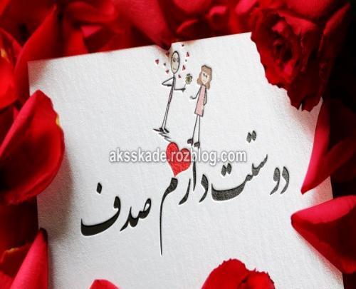 عکس نوشته صدف دوست دارم