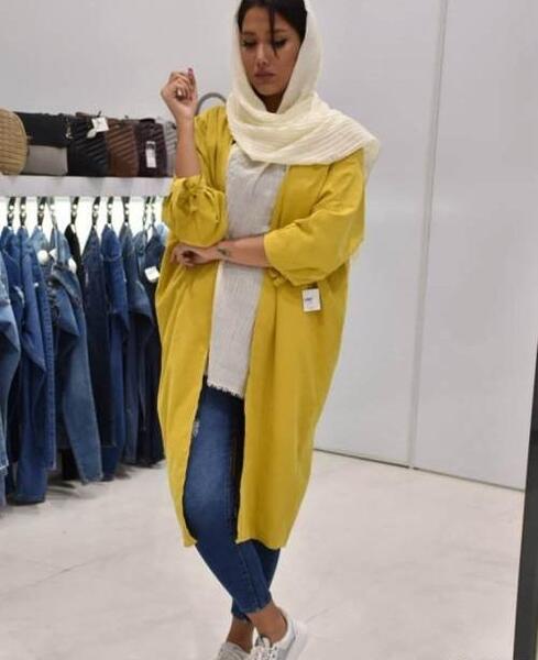 عکس مانتو طوسی زرد