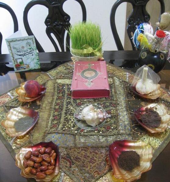 عکس ایده سفره هفت سین با صدف