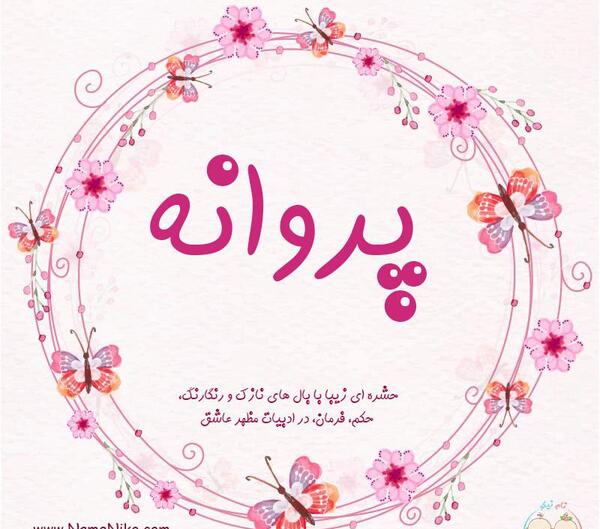 عکس نوشته اسم پروانه