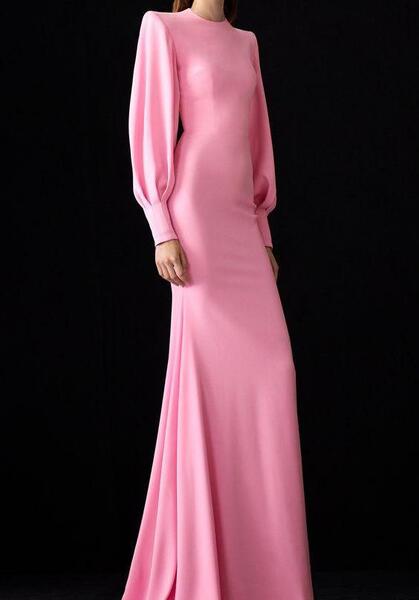 عکس لباس مجلسی بلند پوشیده ساده