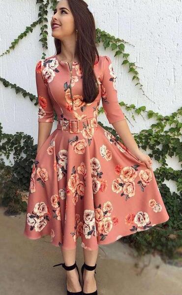 عکس لباس مجلسی کوتاه گلدار دخترانه