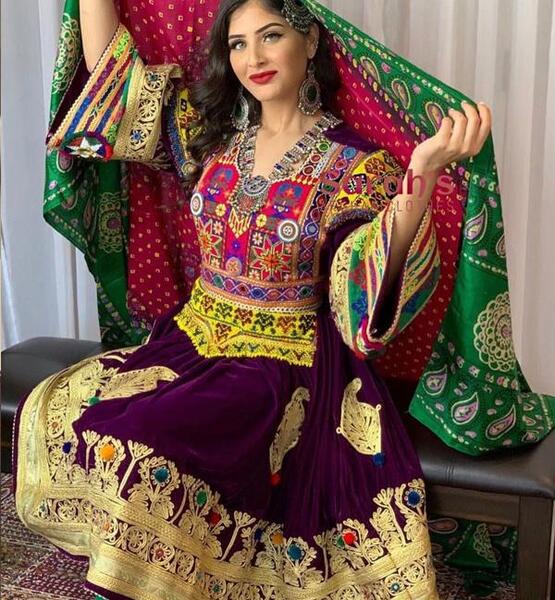 عکس لباس گلدوزی افغانی