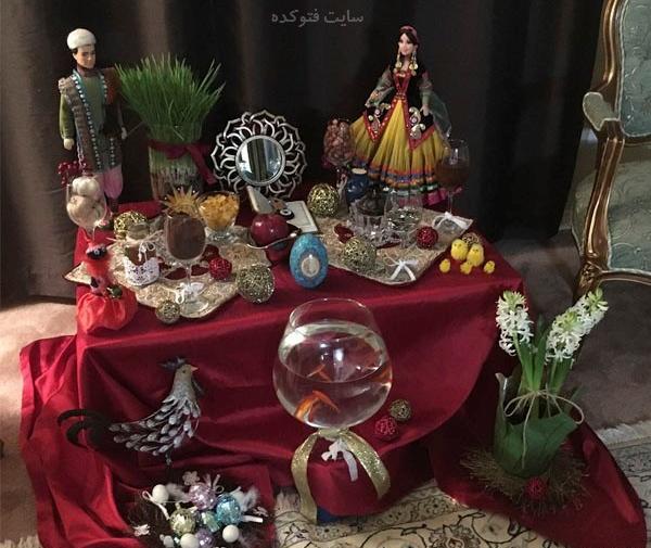 عکس ایده سفره هفت سین با شراب خوری