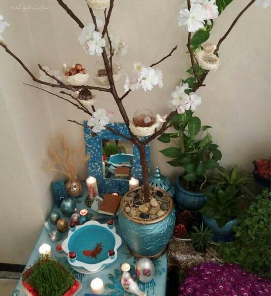 عکس ایده سفره هفت سین با شراب خوری