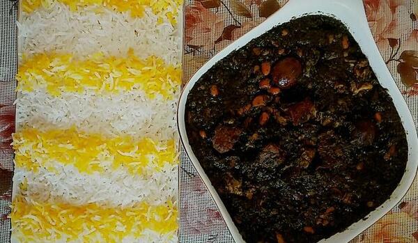 عکس قورمه سبزی برنج
