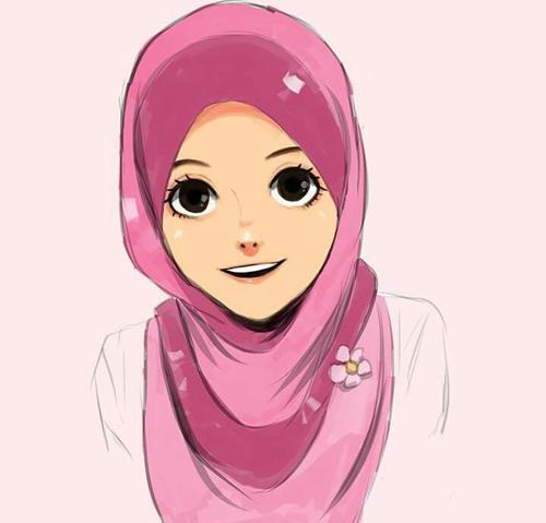 عکس نقاشی یک دختر با حجاب