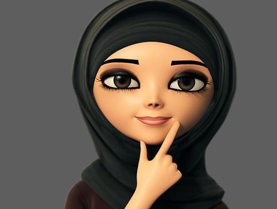 عکس نقاشی یک دختر با حجاب