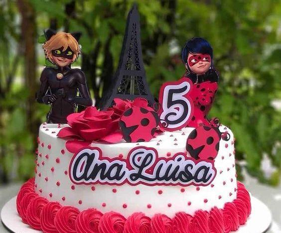 عکس کیک تولد دخترانه ی دختر کفشدوزکی