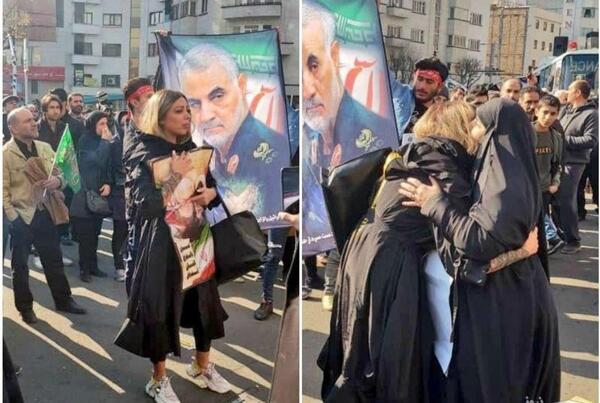 عکس حاج قاسم با دختر بی حجاب