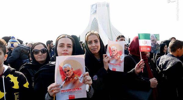 عکس حاج قاسم با دختر بی حجاب
