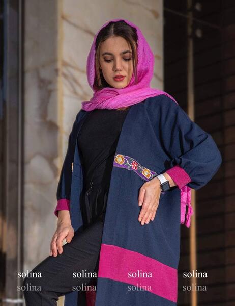 عکس مدل مانتو جلو باز ترکیبی