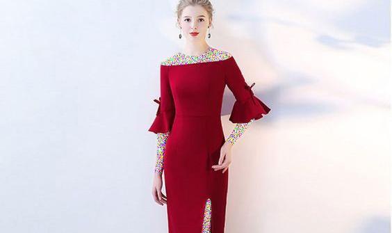 عکس لباس مجلسی شیک یقه قایقی