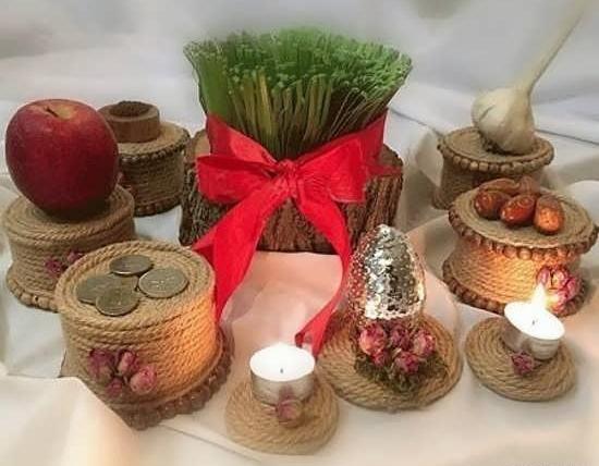 عکس ایده برای سفره هفت سین با کنف