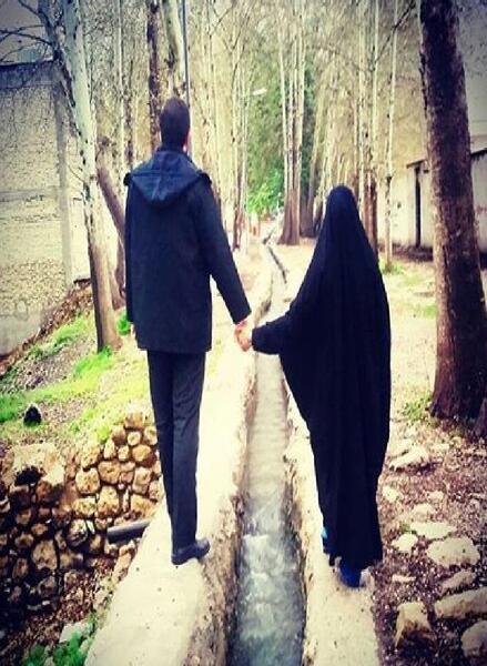 عکس دونفره عاشقانه چادری