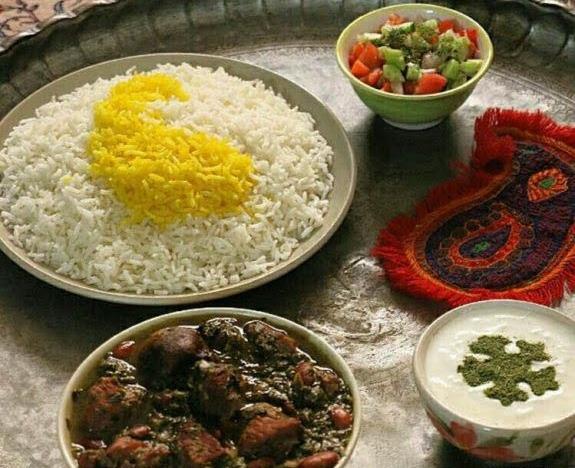 دانلود عکس قورمه سبزی با برنج