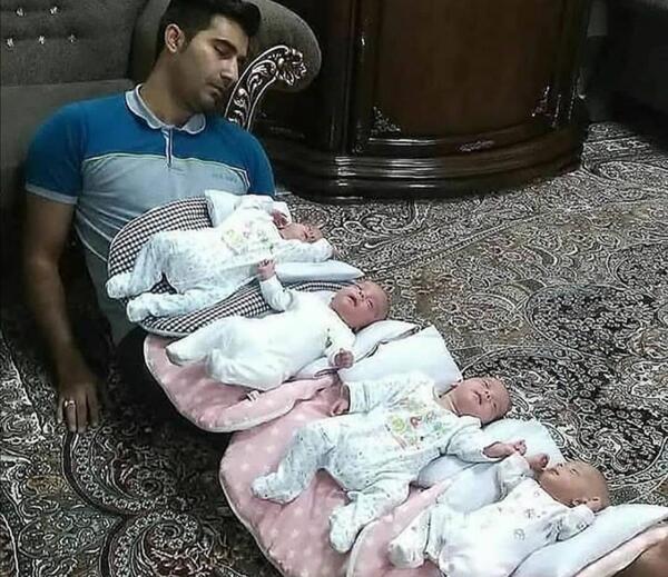 عکس بارداری چهار قلو