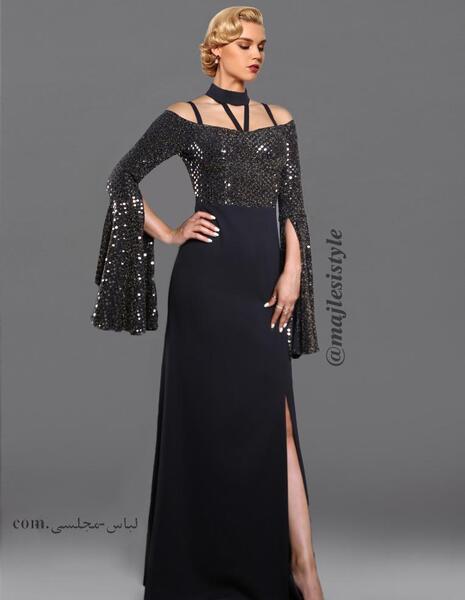 عکس لباس مجلسی بلند پوشیده جدید