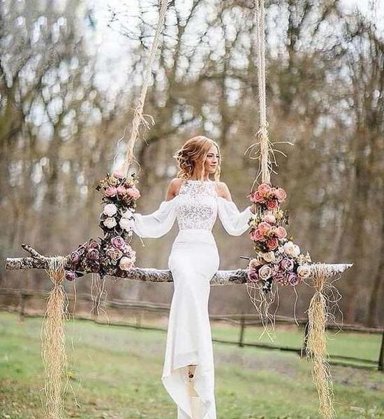 ژست عکس دخترانه روی تاب