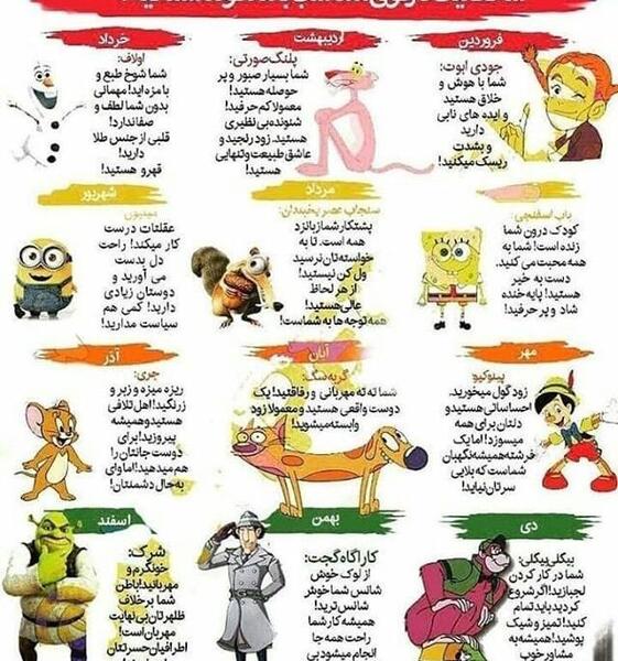 عکس ماه های تولد خنده دار