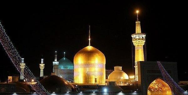عکس حرم امام رضا در شب بارانی