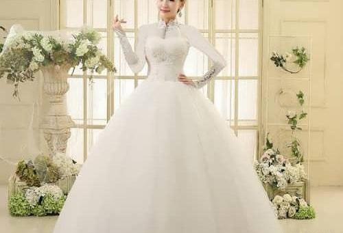 عکس لباس عروس یقه هفتی