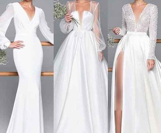 عکس لباس عروس یقه هفتی