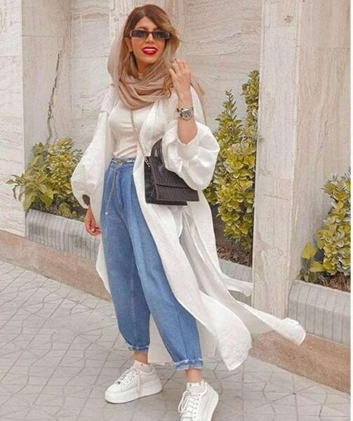 عکس مدل مانتو اسپرت سفید