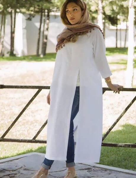 عکس مدل مانتو اسپرت سفید