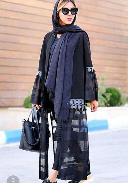 عکس مدل مانتو جدید دخترانه سیاه