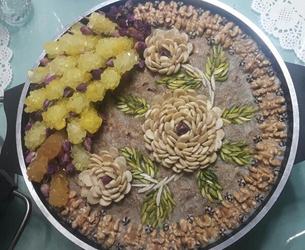 عکس تزیین حلوا برای عروس