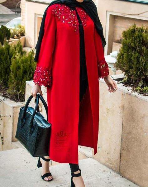 عکس مانتو دخترانه قرمز