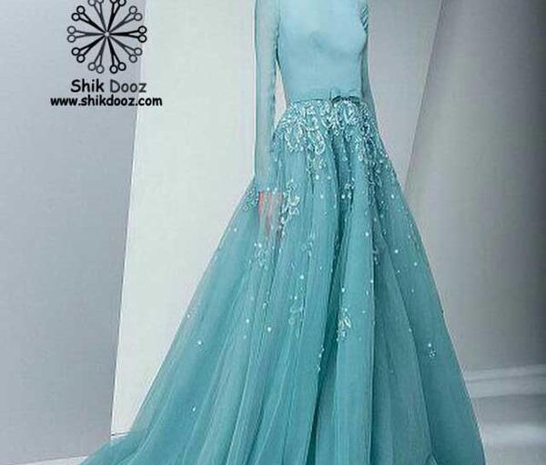 عکس لباس مجلسی زنانه سبز کله غازی