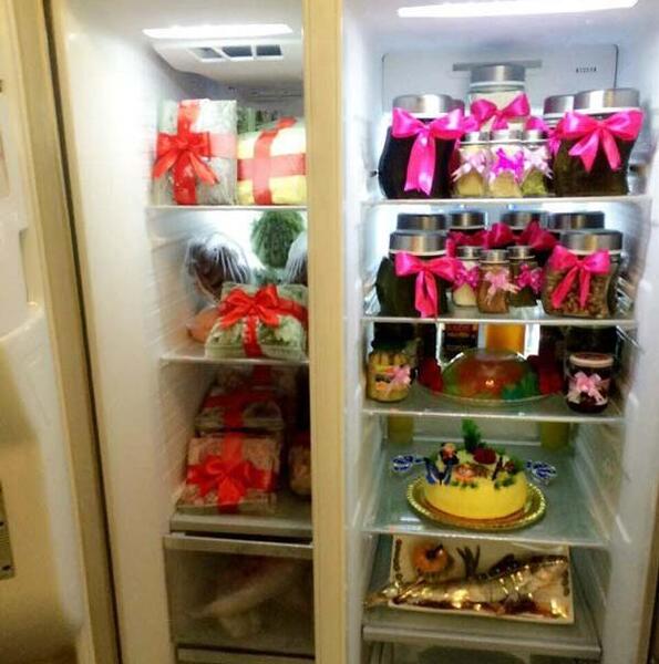 عکس ایده جالب برای یخچال عروس
