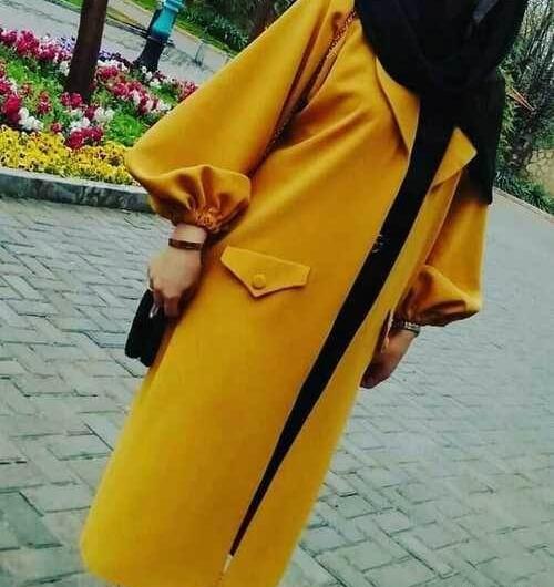 عکس مدل مانتو جدید رنگ خردلی