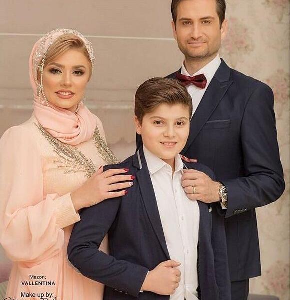 عکس سلنا امینی و همسرش و فرزندش