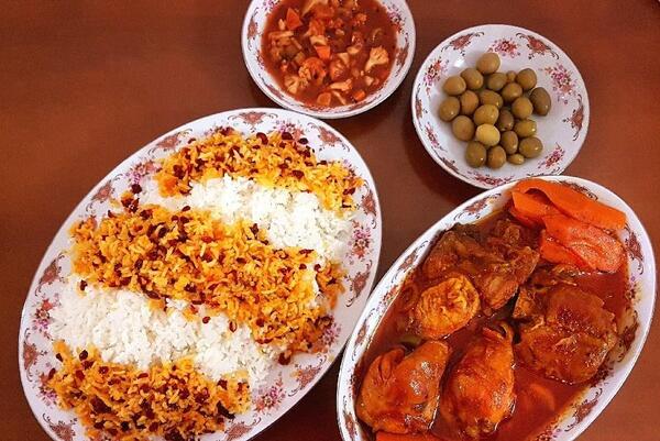 عکس غذا چلو مرغ