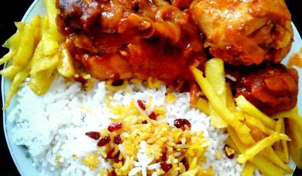 عکس غذا چلو مرغ