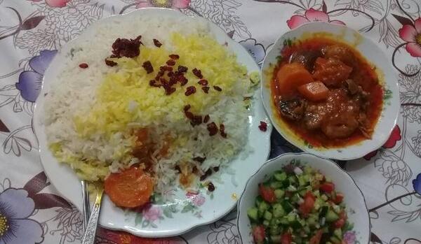 عکس غذا چلو مرغ