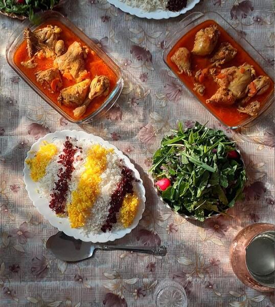 عکس غذا چلو مرغ