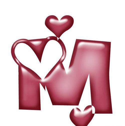 عکس قلب حروف m