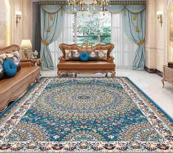 عکس فرش سفید طلایی