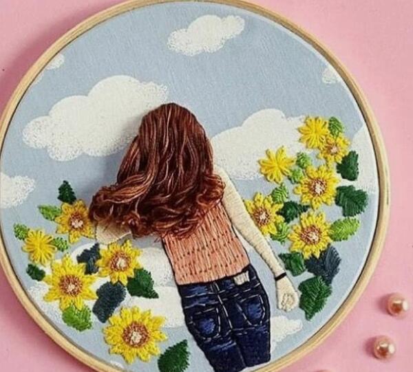 عکس ایده تابلو گلدوزی