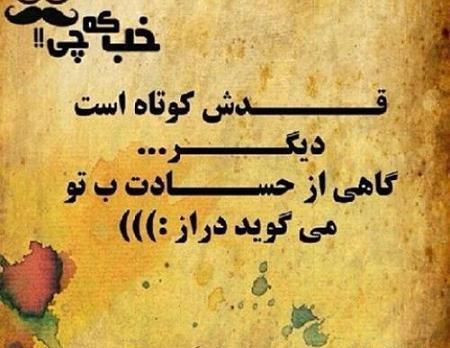 عکس نوشته طنز قد بلندا
