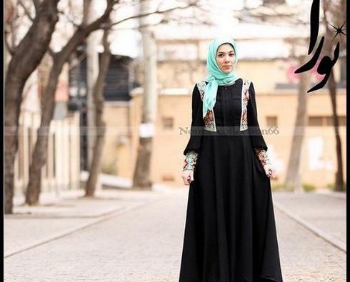 عکس مانتو بلند چین دار